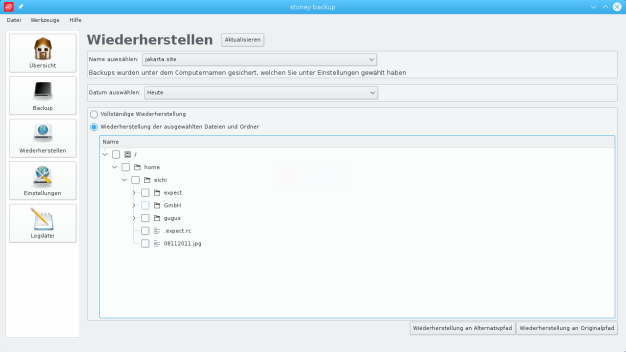 Ihren Backup zurückstellen